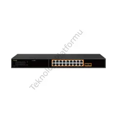 PS-1016G-2G2SFP 16 Port Gigabit RJ-45 Girişli 16 Port 240W AI PoE ve 2 Port Gigabit RJ-45 Uplink, 2 Port SFP Yönetilmeyen Switch