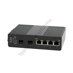 EPS-END1004G-2SFP 4 Port Gigabit RJ-45 Girişli 4 Port 120W PoE, 2 Port Gigabit SFP Girişli, 1 Port Rs-232 Layer 2 Yönetilir Switch (Endüstriyel Tip)